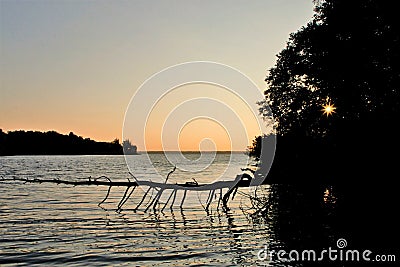 Sunrise on Rend Lake, Illinois Stock Photo