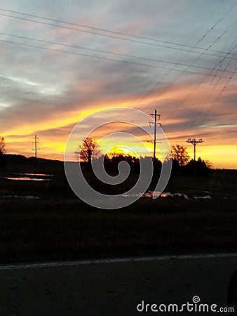 Sunrise in at rend lake in southern Illinois Stock Photo