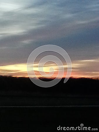 Sunrise in at rend lake in southern Illinois Stock Photo