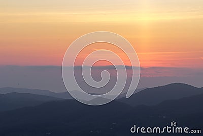 Sunrise from Sa Talaia mountain in Ibiza Spain Stock Photo