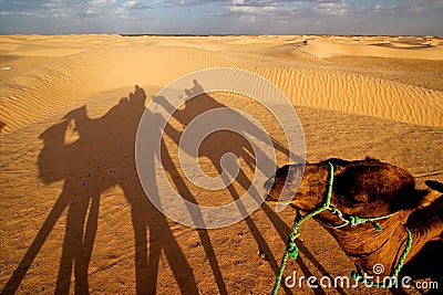 Sunrise in the sahara's desert Stock Photo