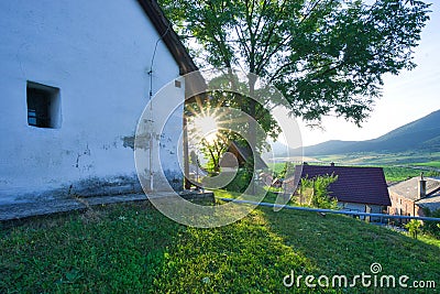 Sunrise by Saint Martin’s Church in Martincek during summer Stock Photo