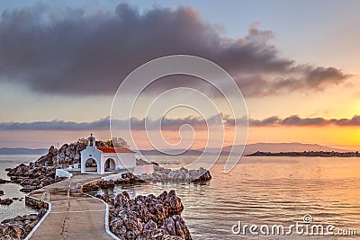 Sunrise at Agios Isidoros in Chios, Greece Stock Photo