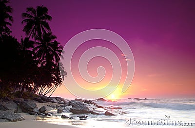 Sunrise on Sri Lanka Stock Photo