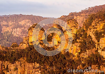 Sunrise from Sublime Point in Blue Mountains Australia Stock Photo
