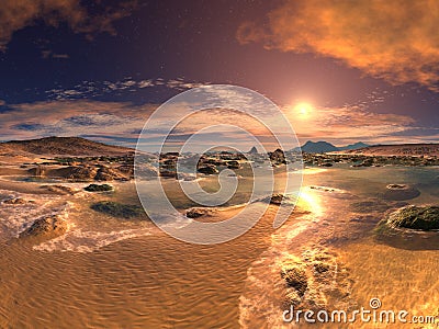 Sunrise/Sunset Beach Stock Photo