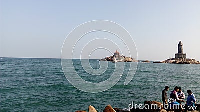 Sunrise, sunset, Cape comorin, Kanyakumari, Tamilnadu Editorial Stock Photo