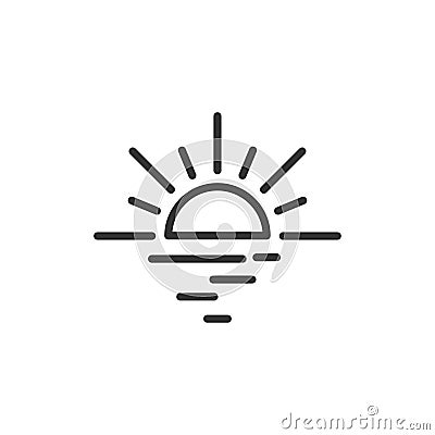 Sunrise, sunset linear icon isolated on white background Vector Illustration