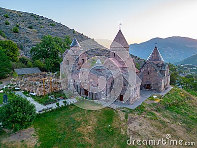 Sunrise view of Goshavank monastery in Armenia Stock Photo