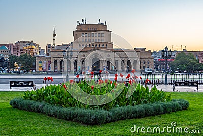 Sunrise view of History Museum of Armenia in Yerevan Stock Photo