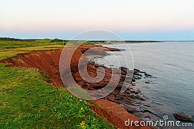 Sunrise in the Oceanview Lookoff, Cavendish, PEI Stock Photo