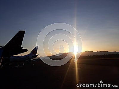 Sunrise view in pattimura Stock Photo