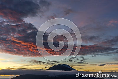 Sunrise Views Hiking Mt Batur Stock Photo