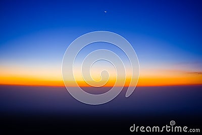 Sunrise whit crescent moon Stock Photo