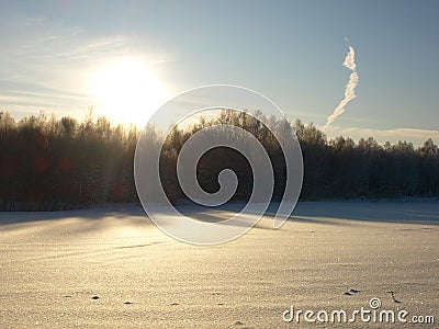 Sunrise in winter Stock Photo