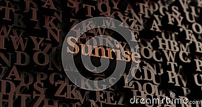 Sunrise - Wooden 3D rendered letters/message Stock Photo