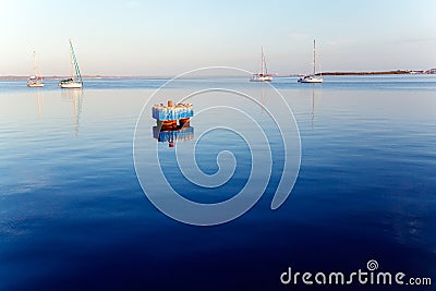 Sunrise at Yacht Marine in Cienfuegos Stock Photo