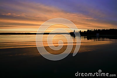 Sunrise, Yellowknife Bay. Stock Photo