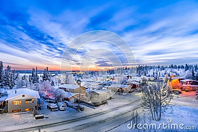 Sunrise in Yellowknife Canada Editorial Stock Photo