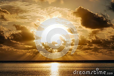 Sunrise on Zanzibar beach Stock Photo