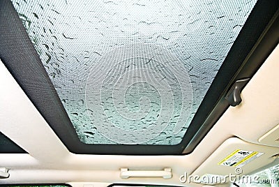 Sunroof / Car/ Rain Stock Photo