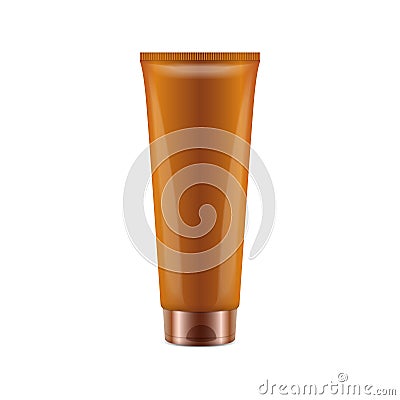 Sunscreen Blank Plastic Pack Tube. Vector Realistic Mock up Template Vector Illustration