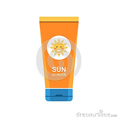 Sunscreen cream icon Vector Illustration
