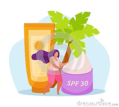 Sunscreen Flat Icon Vector Illustration