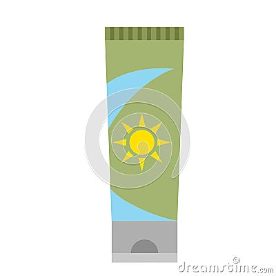 Sunscreen flat illustration on white Vector Illustration