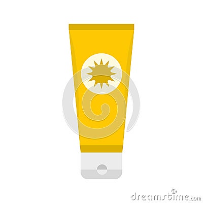 Sunscreen icon, flat style Vector Illustration