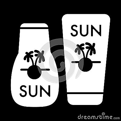 Sunscreen icon. Solid vector illustration of sunscreen vector icon for web Vector Illustration