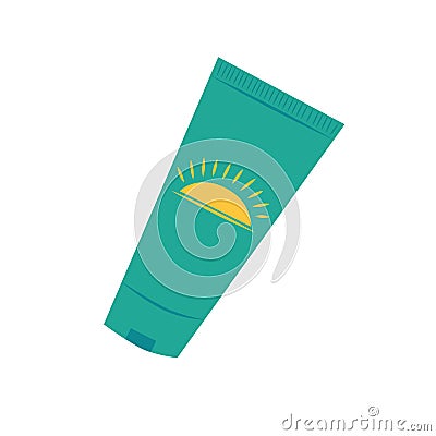 Sunscreen isolated on a white background Cartoon Illustration