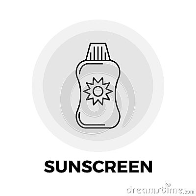 Sunscreen Line Icon Vector Illustration