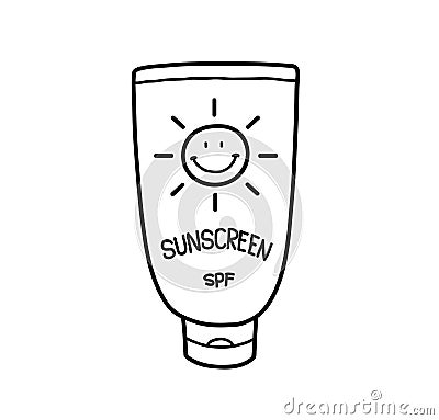 Sunscreen SPF Sunblock Lotion Vector Illustration