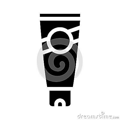 Sunscreen tube glyph icon vector isolated illustration Vector Illustration