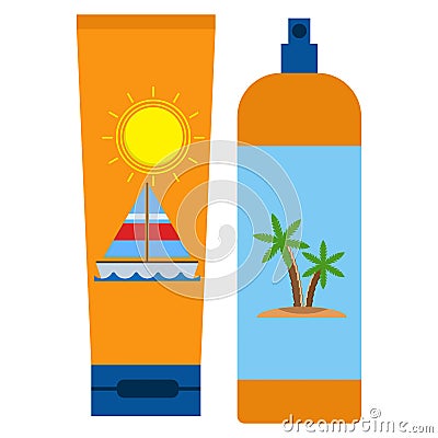 Sunscreen tube icon Vector Illustration