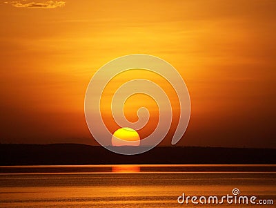 Sunset above Lake Langano, Ethiopia Stock Photo