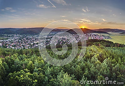 Sunset above TiÅ¡nov Stock Photo