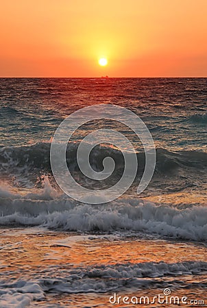 Sunset in the Aegean Sea Stock Photo