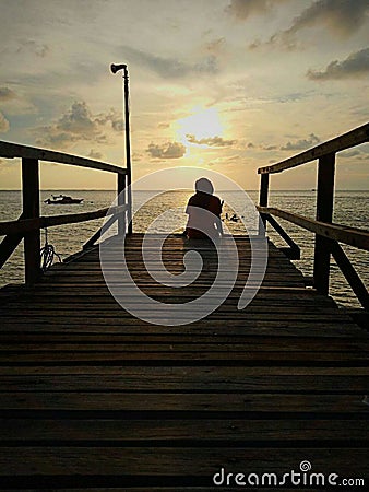 Sunset in Aur Island, Malaysia Stock Photo