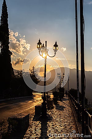 Sunset Alley Stock Photo