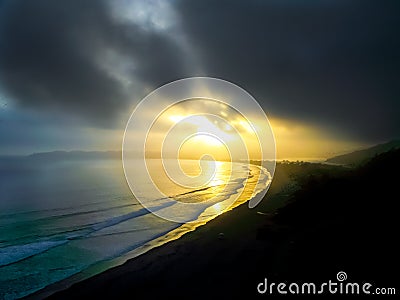 Sunset along shoreline, Alaska Stock Photo