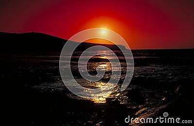Sunset in Antiparos Stock Photo