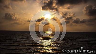 Sunset at Apollonia Beach Stock Photo