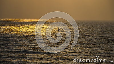 Sunset at Apollonia Beach Stock Photo