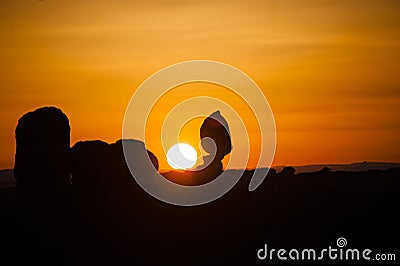 Sunset - Arches National Park - Moab, Utah Stock Photo