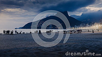 Sunset Arpoador, Ipanema Beach, Rio de Janeiro, Brazil Stock Photo