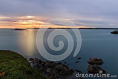 Sunset on the Atlantic Ocean Stock Photo