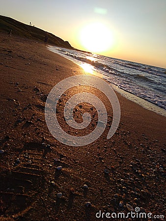 Sunset on the Azov Sea Stock Photo