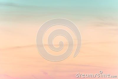 Sunset background. sky with soft and blur pastel colored clouds. gradient cloud on the beach resort. nature. sunrise. peaceful m Stock Photo